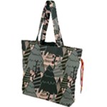 Christmas Vector Seamless Tree Pattern Drawstring Tote Bag