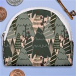 Christmas Vector Seamless Tree Pattern Horseshoe Style Canvas Pouch