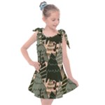 Christmas Vector Seamless Tree Pattern Kids  Tie Up Tunic Dress