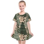 Christmas Vector Seamless Tree Pattern Kids  Smock Dress