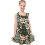 Christmas Vector Seamless Tree Pattern Kids  Cross Back Dress
