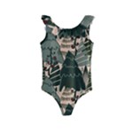 Christmas Vector Seamless Tree Pattern Kids  Frill Swimsuit