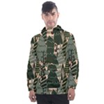 Christmas Vector Seamless Tree Pattern Men s Front Pocket Pullover Windbreaker