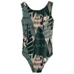 Christmas Vector Seamless Tree Pattern Kids  Cut-Out Back One Piece Swimsuit