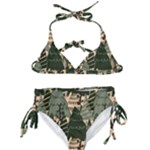 Christmas Vector Seamless Tree Pattern Kids  Classic Bikini Set