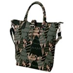 Christmas Vector Seamless Tree Pattern Buckle Top Tote Bag