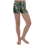 Christmas Vector Seamless Tree Pattern Kids  Lightweight Velour Yoga Shorts