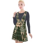 Christmas Vector Seamless Tree Pattern Plunge Pinafore Velour Dress
