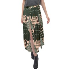 Velour Split Maxi Skirt 