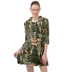 Christmas Vector Seamless Tree Pattern Mini Skater Shirt Dress