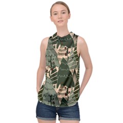 High Neck Satin Top 