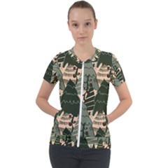Short Sleeve Zip Up Jacket 