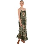 Christmas Vector Seamless Tree Pattern Cami Maxi Ruffle Chiffon Dress