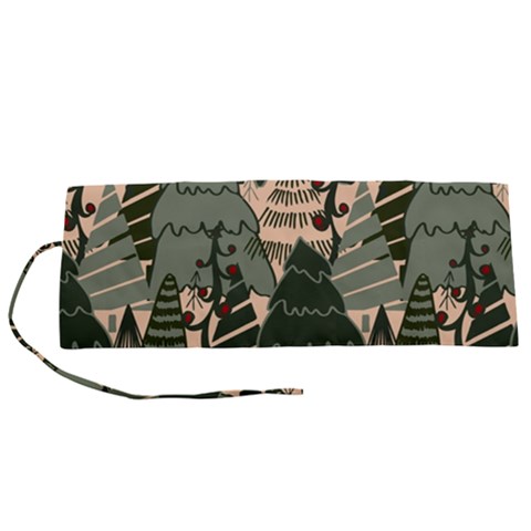 Christmas Vector Seamless Tree Pattern Roll Up Canvas Pencil Holder (S) from ArtsNow.com