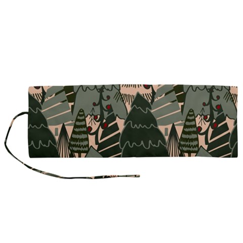 Christmas Vector Seamless Tree Pattern Roll Up Canvas Pencil Holder (M) from ArtsNow.com