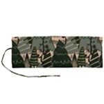 Christmas Vector Seamless Tree Pattern Roll Up Canvas Pencil Holder (M)