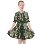 Christmas Vector Seamless Tree Pattern Kids  All Frills Chiffon Dress