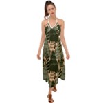 Christmas Vector Seamless Tree Pattern Halter Tie Back Dress 