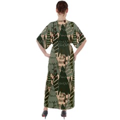 V-Neck Boho Style Maxi Dress 