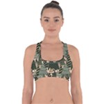 Christmas Vector Seamless Tree Pattern Cross Back Hipster Bikini Top 