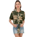 Christmas Vector Seamless Tree Pattern Tie Front Shirt 