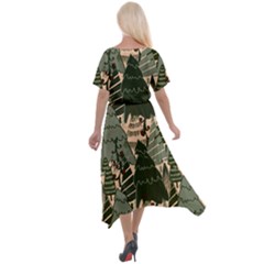 Cross Front Sharkbite Hem Maxi Dress 