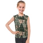 Christmas Vector Seamless Tree Pattern Kids  Mesh Tank Top