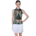 Christmas Vector Seamless Tree Pattern Women s Sleeveless Polo T-Shirt
