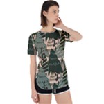 Christmas Vector Seamless Tree Pattern Perpetual Short Sleeve T-Shirt