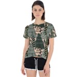 Christmas Vector Seamless Tree Pattern Open Back Sport T-Shirt