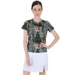 Christmas Vector Seamless Tree Pattern Women s Sports Top