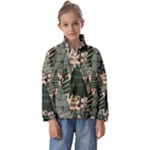 Christmas Vector Seamless Tree Pattern Kids  Half Zip Hoodie
