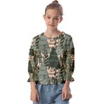 Christmas Vector Seamless Tree Pattern Kids  Cuff Sleeve Top
