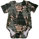 Christmas Vector Seamless Tree Pattern Baby Short Sleeve Bodysuit