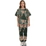 Christmas Vector Seamless Tree Pattern Kids  T-Shirt and Pants Sports Set