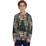 Christmas Vector Seamless Tree Pattern Kids  Crewneck Sweatshirt