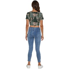 Short Sleeve Square Neckline Crop Top  