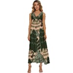 Christmas Vector Seamless Tree Pattern V-Neck Sleeveless Loose Fit Overalls