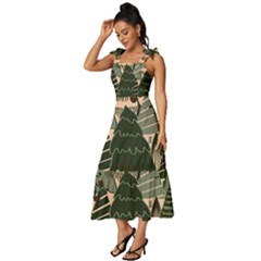 Tie-Strap Tiered Midi Chiffon Dress 