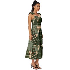 Tie-Strap Tiered Midi Chiffon Dress 