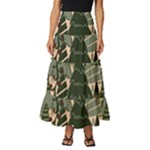 Christmas Vector Seamless Tree Pattern Tiered Ruffle Maxi Skirt