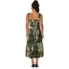 Square Neckline Tiered Midi Dress 