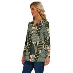 Long Sleeve Drawstring Hooded Top 