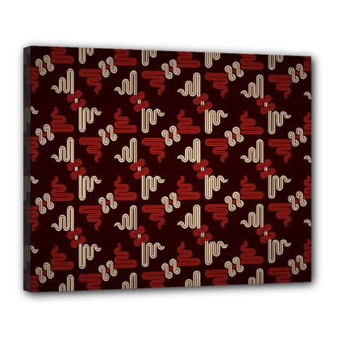 Oriental Dragon Motif Pattern Canvas 20  x 16  (Stretched) from ArtsNow.com