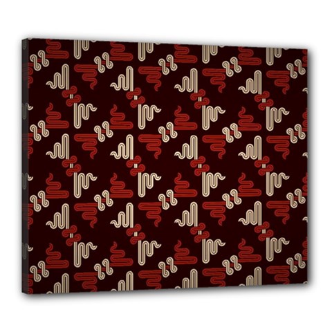 Oriental Dragon Motif Pattern Canvas 24  x 20  (Stretched) from ArtsNow.com