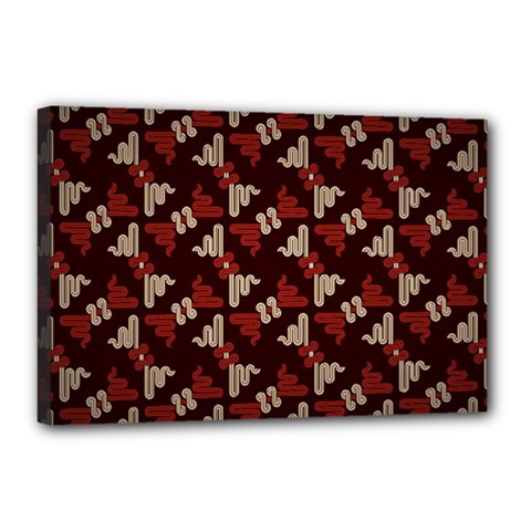 Oriental Dragon Motif Pattern Canvas 18  x 12  (Stretched) from ArtsNow.com