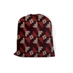 Oriental Dragon Motif Pattern Drawstring Pouch (Large)
