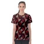 Oriental Dragon Motif Pattern Women s Sport Mesh T-Shirt