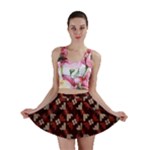 Oriental Dragon Motif Pattern Mini Skirt