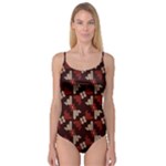 Oriental Dragon Motif Pattern Camisole Leotard 